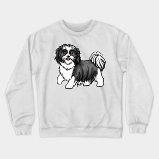 Dog - Shih Tzu - White and Black Crewneck Sweatshirt